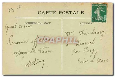 La Creuse Pittoresca — Cachoeira dos Jarreaux, com 14 m., St-MARTIN-CHATEAU — Bilhete postal moderno n°1189 — Verso