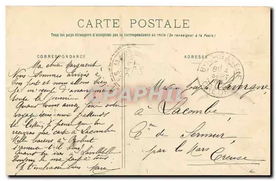 Rochos da Mouline, perto de Vallières (Creuse) — cartão postal n°610 — editor não identificado — Verso
