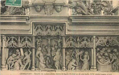 Génicourt - Rétable do altar-mestre, obra de Ligier-Richier e de sua escola, século XVI (ano 1531)