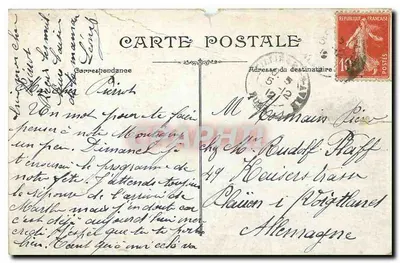 Stara pocztówka St Denis l'Hotel de ville la Cathedrale — Rewers