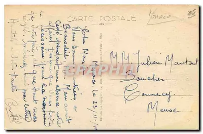 Monte-Carlo — O Casino, lado sul — Edição La Ligotier, Nice, n° 1422 — Verso
