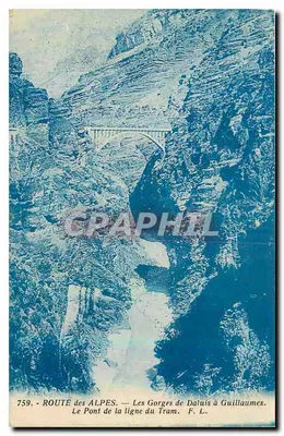 As Gorges de Daluis em Guillaumes — O Ponte da linha do Tram. F. L. — n° 759