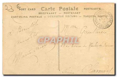 Environs de AUX-LES-BAINS (Creuse) — Rocher du Duc sur le Chacros — Editor não identificado, série não visível — Verso