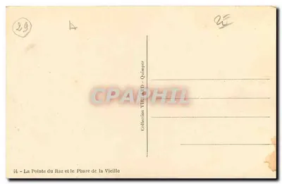 La Pointe du Raz i Moloń Wysokiego — kolekcja VILLARD - Quimper, nr 44 — Rewers
