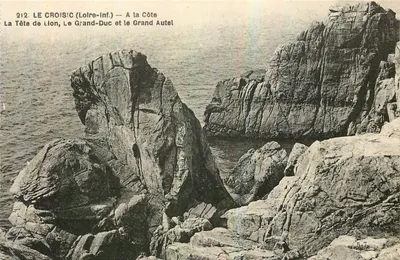 Le Croisic (Loire-Inf.) — Na Costa: A Cabeça do Leão, O Grande Duque e o Grande Altar — F. Chapeau, Nantes, n°212