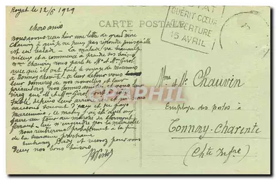 Royat — Castel Hôtel — editore Guérin, n° 1155 — Verso