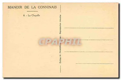 Dinan - Manoir de la Conninais — Capela — Edição M. Pambrun, Dinan — Verso