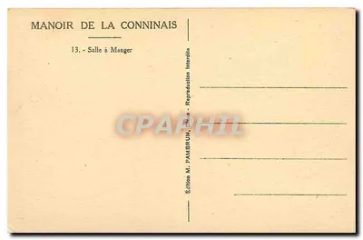 Dinan - Château da Conninais — Sala de Jantar — Edição M. Pambrun, Dinan — Verso