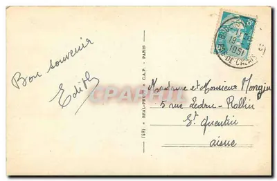 Boulogne-sur-Mer — A Coluna da Grande Armée — Bilhete postal antigo n°106 — Verso