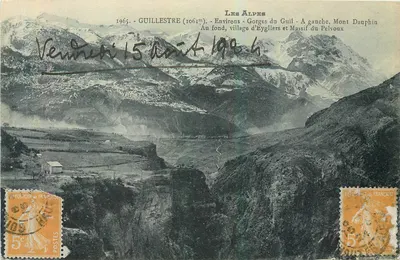 As Alpes - Guilhestre (1061m) - Arredores - Gorges do Guil - À esquerda, Mont Dauphin. No fundo, vila de Éygliers e Massif do Pelvoux
