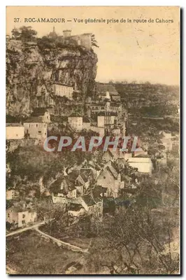 Roc-Amadour — Vista geral tirada da estrada de Cahors — n°37