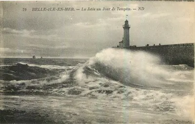 Belle-Île-en-Mer — A Pontão em Um Dia de Tempestade — ND