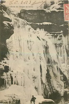 Cachoeira do Doubs no inverno — T.C. 24123, Louis F. — Editor: Paul Effen, Besançon