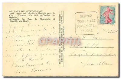 Capela dos Prazes de Chamonix — Agulha do Dru — Edições G. Ross-Mignod — Verso