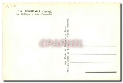 Zamek w Bonnétable — Ogólny widok — Foto A. Dolbeau, Le Mans — Rewers
