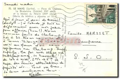 Le Mans — Plac Zamku i Dom Pâlerin (XVI wiek) — 72 — Rewers
