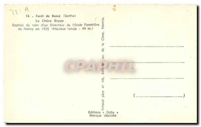 Floresta de Bercé (Sarthe) — O Carvalho Boppe — Edições Artaud pai e filho, Gaby — Verso