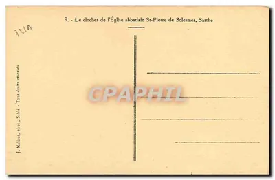 O campanário da Igreja Abbatial de São Pedro de Solesmes, Sarthe — J. Malison, n°9 — Verso
