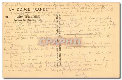 Banco Chevalerias — Riom (Puy-de-Dôme) — Éditions d'Art Vion — Reverso