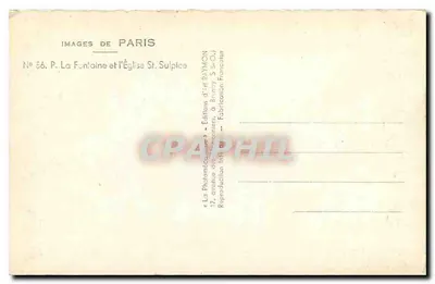 Fontanna i Katedra Świętego Sulpicia — Paryż — Wydawnictwo Art DAIMON — Rewers