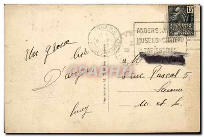 Angers — O Kiosque do Jardim em Direção à Prefeitura — L. V. phot. — Verso