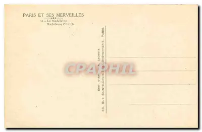 La Madeleine — Paris — Ed. A. Leconte — Verso