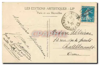Paris - La Fontaine St-Michel — éditeur LIP, n°240 — Verso