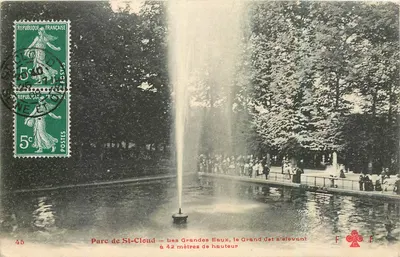Parque de St-Cloud — As Grandes Águas, o Grande Jato se elevando a 42 metros de altura — editor F C O F, n°45