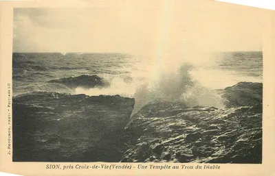 Sion, perto de Croix-de-Vie (Vendée) — Uma Tempestade no Trou do Diabo — J. Robeuchon, Poitiers (10)