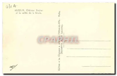 Zamek Rocher — Dolina Sioule — Wydanie « La Cigogne » — Rewers