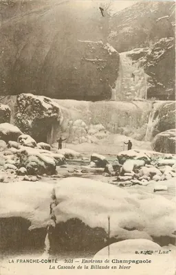A Cascata da Billaude — Arredores de Champagnole no inverno — B.F. « Lux »