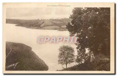 A Creuse Pittoresca — vista da retenção do barragem de Chambon — editor G. G. e Filhos, n° 10