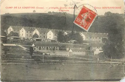 Bilhete postal antigo Camp de la Courtine Creuse