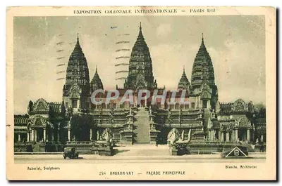 Angkor-Vat — Fachada principal — Exposição Colonial Internacional — Paris 1931 — Ruberlet, Escultores — Blanche, Arquitetos