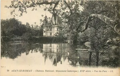 Azay-le-Rideau - Castelo Nacional (Monumento Histórico), Século XVI - Vista do Parque - 1.L
