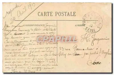 Bilhete postal antigo Le Mans Casa da Rainha Berengária Quarto de dormir — Verso
