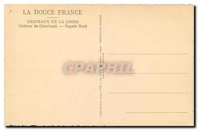 Castillo de Chambord — Fachada Norte — Edición Yvonn — Reverso