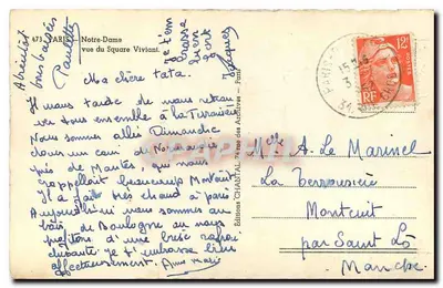 Notre-Dame vista desde el Square Viviani — Chantal, n° 473 — Reverso