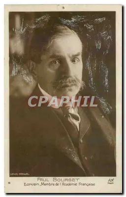 Bilhete postal antigo Paul Bourget Escritor Membro da Academia Francesa