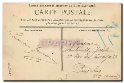 Belfort — Vue sur la Savoureuse — Édition des Grands Magasins du Bon Marché — Verso