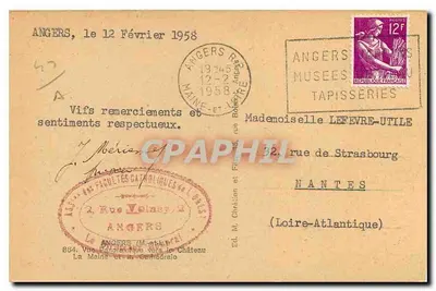 Angers — Panoramiczny widok ku katedrze i zamkowi — Wyd. M. Chréation et Fils — Rewers
