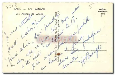 As Arênes de Lutèce — Paris — Éditions d'Art Yvon, Paris — Verso