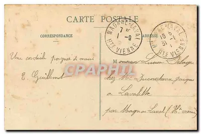 Bilhete postal antigo Commercy Detrás do Castelo Bercheny — Verso