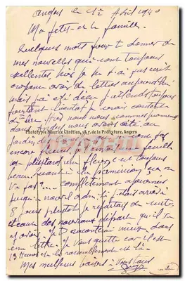 Angers (Maine-et-Loire) — Most Beaurepaire nad rzeką Maine, ku górze i katedra św. Maurycja — wydawca Emoelk, nr 96 — Rewers