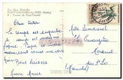 As Alpes Mancelles — Saint-Léonard-des-Bois (Sarthe) — Versante do Haut-Fourché — Fotografia Verdadeira Reprodução Proibida — editor Cim — Verso