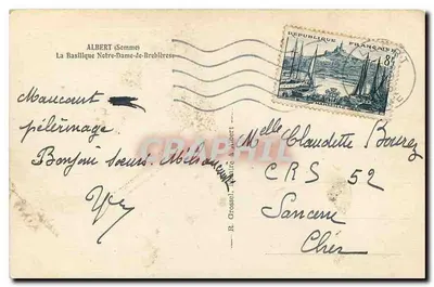Bazylika Notre-Dame-de-Brebières — widok panoramiczny — wydawca R. Grossel, seria nie widoczna — Rewers