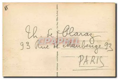 Le Puy-en-Velay — As Orgas de Espaly e o Castelo de l'Arbousse — Edições Artísticas — Verso