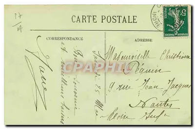 Bilhete postal antigo Chinon le Château — Verso
