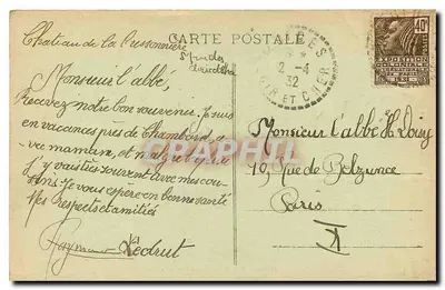 Chambord (Loir-et-Cher) — Fachada Oeste do Castelo — E. Callault, editor, Mar — Verso