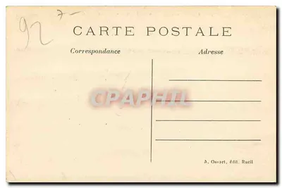 Castelo de La Malmaison — lado do Parque — A. Ossart, edição Rueil — Verso